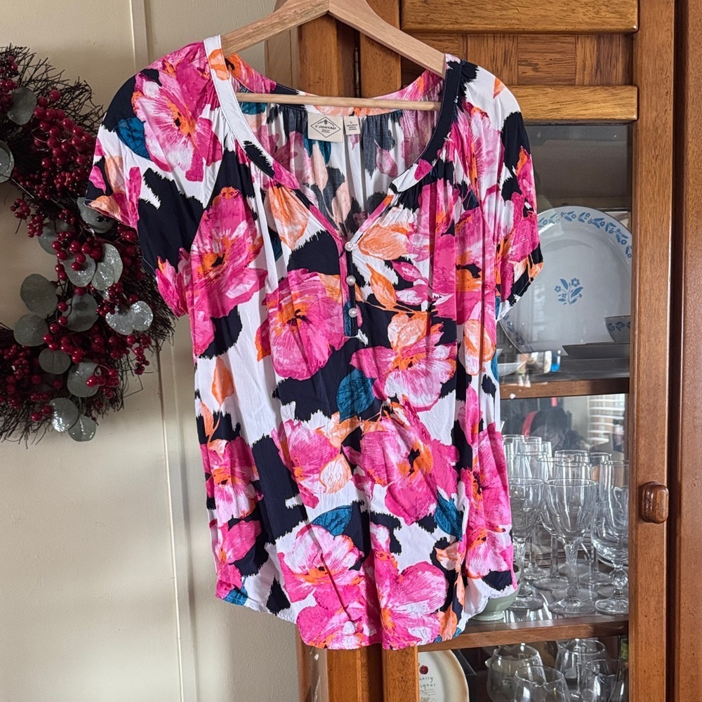 St. John's Bay Vibrant Floral Blouse